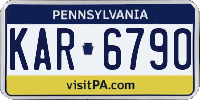 PA license plate KAR6790