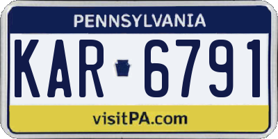 PA license plate KAR6791