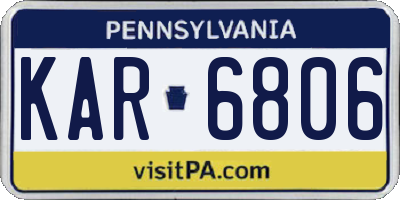 PA license plate KAR6806