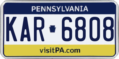 PA license plate KAR6808