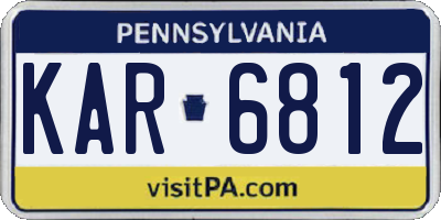 PA license plate KAR6812