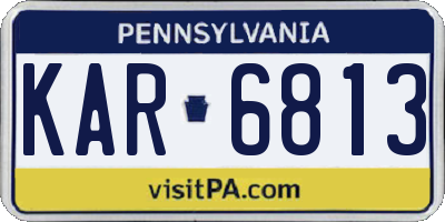 PA license plate KAR6813
