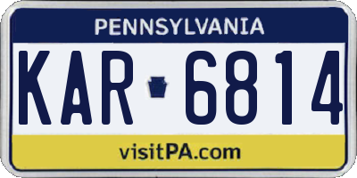 PA license plate KAR6814