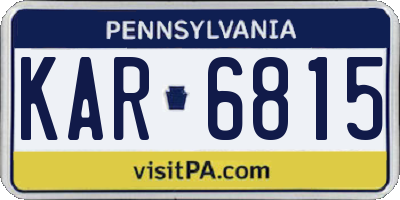 PA license plate KAR6815