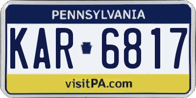 PA license plate KAR6817