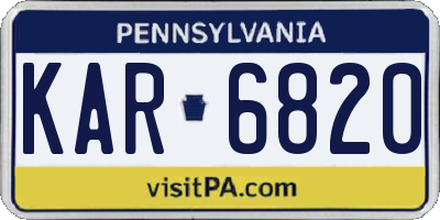 PA license plate KAR6820