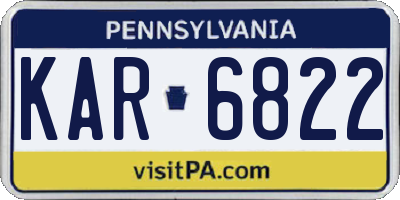 PA license plate KAR6822