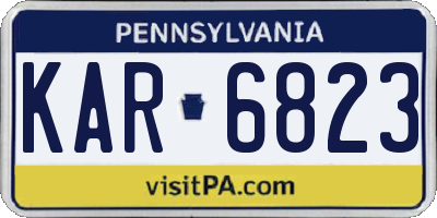 PA license plate KAR6823