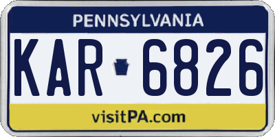 PA license plate KAR6826