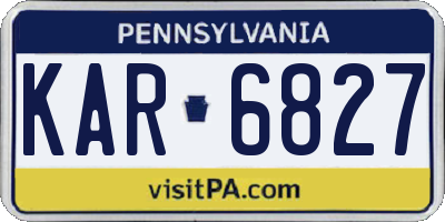 PA license plate KAR6827