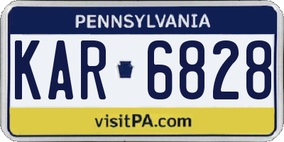 PA license plate KAR6828