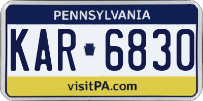 PA license plate KAR6830
