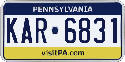 PA license plate KAR6831