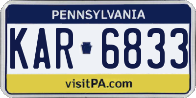 PA license plate KAR6833