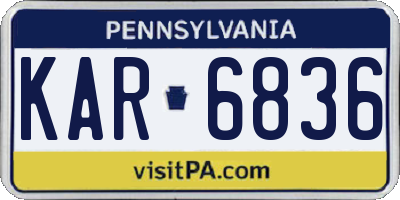 PA license plate KAR6836