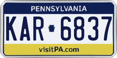 PA license plate KAR6837