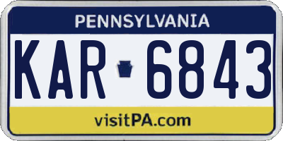 PA license plate KAR6843