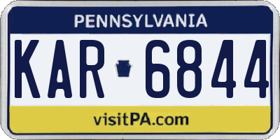 PA license plate KAR6844