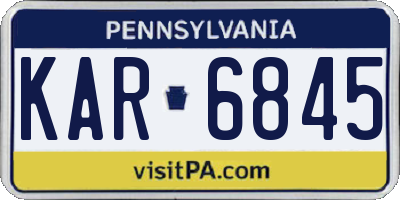 PA license plate KAR6845