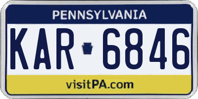 PA license plate KAR6846