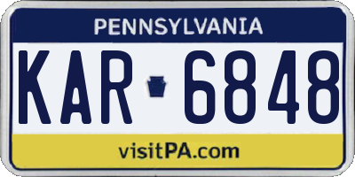 PA license plate KAR6848