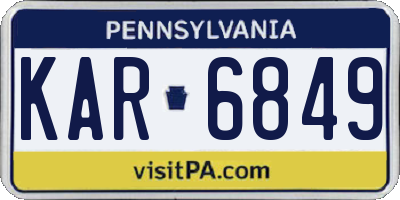 PA license plate KAR6849