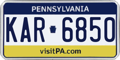 PA license plate KAR6850