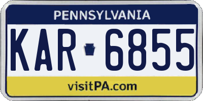 PA license plate KAR6855