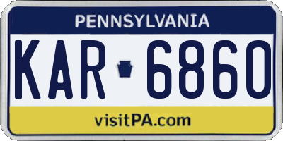 PA license plate KAR6860