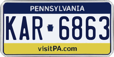 PA license plate KAR6863