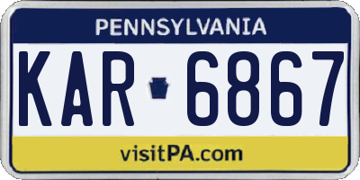 PA license plate KAR6867