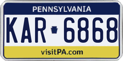 PA license plate KAR6868