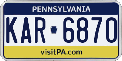 PA license plate KAR6870