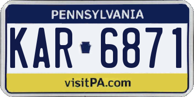 PA license plate KAR6871