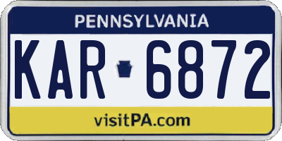 PA license plate KAR6872