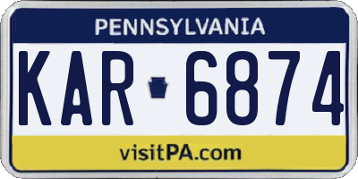 PA license plate KAR6874