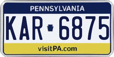 PA license plate KAR6875