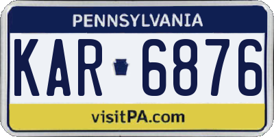 PA license plate KAR6876