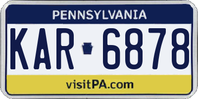PA license plate KAR6878
