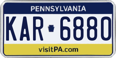 PA license plate KAR6880