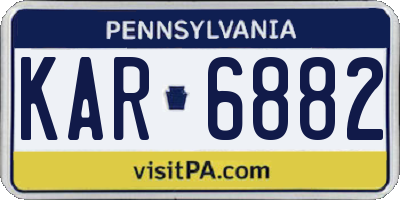 PA license plate KAR6882