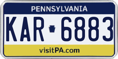 PA license plate KAR6883