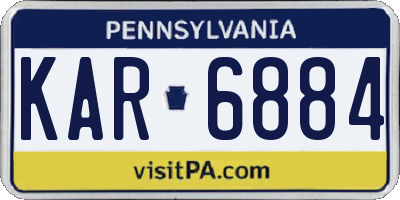 PA license plate KAR6884