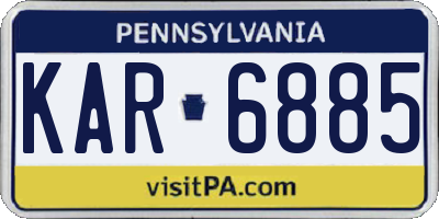 PA license plate KAR6885