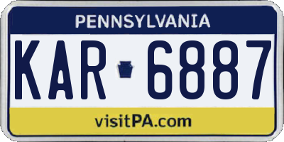PA license plate KAR6887