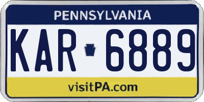 PA license plate KAR6889