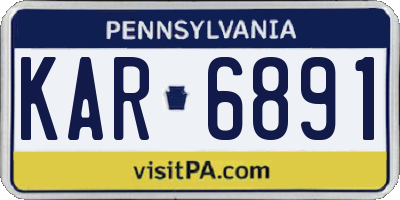 PA license plate KAR6891