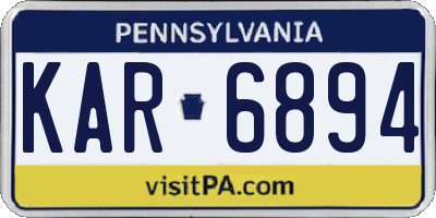 PA license plate KAR6894