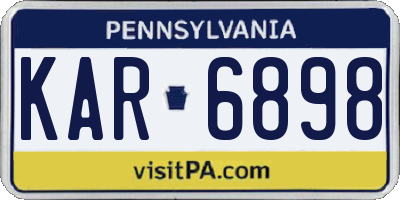 PA license plate KAR6898