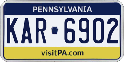 PA license plate KAR6902